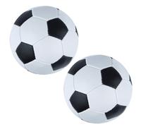 eMKay® Pack of 2 Soft Mini Football (Black/White) - 9cm Lightweight Foam-Filled Stitched Ball for Kids - Indoor & Outdoor Play Ball - Safe, Soft Toy Football for Boys & Girls