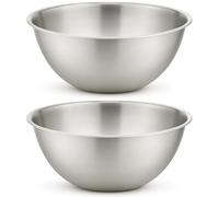 eMKay® Pack of 2 Stainless Steel Mixing Bowl 20CM | Mirror Polished Nesting Bowl for Baking Cooking & Food PREP | Lightweight DEEP Metal Bowl | Dishwasher Safe Stackable Rust Resistant