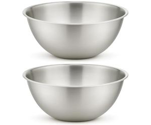 eMKay Pack of 2 Stainless Steel Mixing Bowl 40CM | Mirror Polished Nesting Bowls for Baking Cooking & Food PREP | Lightweight DEEP Metal Bowl | Dishwasher Safe Stackable Rust Resistant