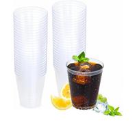 eMKay® Pack of 20 - 8oz Clear Plastic Tumblers | Premium Reusable Party Cups for Drinks, Cocktails, Desserts | Elegant Hard Plastic Glasses - Ideal for BBQs, Events & Weddings