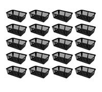 eMKay® Pack of 20 BLACK Plastic Handy Storage Baskets | 25cm Multi-Purpose Storage Organiser | Lightweight & Durable BLACK Baskets for Home, Kitchen, Office & Bathroom Use
