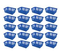 eMKay® Pack of 20 BLUE Plastic Handy Storage Baskets | 25cm Multi-Purpose Storage Organiser | Lightweight & Durable BLUE Baskets for Home, Kitchen, Office & Bathroom Use