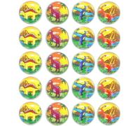 eMKay® Pack of 20 Dinosaur Bouncy Balls - Jet Balls (3.3cm) - 4 Assorted Designs - Party Favours, Bulk Prizes & Sensory Toys for Kids