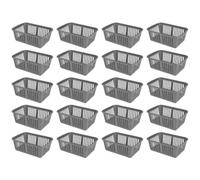 eMKay® Pack of 20 SILVER Plastic Handy Storage Baskets | 25cm Multi-Purpose Storage Organiser | Lightweight & Durable SILVER Baskets for Home, Kitchen, Office & Bathroom Use
