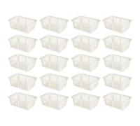 eMKay® Pack of 20 WHITE Plastic Handy Storage Baskets | 25cm Multi-Purpose Storage Organiser | Lightweight & Durable WHITE Baskets for Home, Kitchen, Office & Bathroom Use