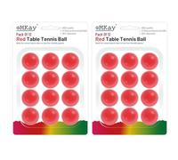 eMKay® Pack of 24 Ping Pong Table Tennis Balls (3-Star 40+ High-Performance ABS Material Training Balls) Ideal for Indoor and Outdoor Table Tennis - RED