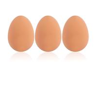 eMKay® Pack of 3 Bouncing Egg Jet Balls - Realistic Brown Egg-Shaped Rubber Bouncy Balls (5.4 cm) - Prank & Party Bag Filler Toy