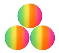 eMKay® Pack of 3 PVC Neon Rainbow Ball for Kids - 20cm Neon Playground Ball, Uninflated - Outdoor, Beach, Pool, Garden Use - Party Bag Filler