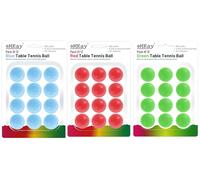 eMKay® Pack of 36 Ping Pong Table Tennis Balls (3-Star 40+ High-Performance ABS Material Training Balls) Ideal for Indoor and Outdoor Table Tennis - BLUE RED GREEN