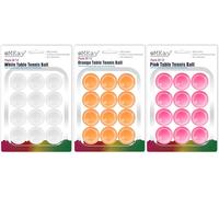 eMKay® Pack of 36 Ping Pong Table Tennis Balls (3-Star 40+ High-Performance ABS Material Training Balls) Ideal for Indoor and Outdoor Table Tennis - WHITE ORANGE PINK