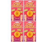 eMKay® Pack of 4 Cat’s Cradle String Game | Neon Orange & Yellow Finger Strings (1.6m Each) with Instructions | Retro Kids Toy for Motor Skills & Focus | Party Bag & Stocking Fillers