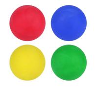 eMKay® Pack of 4 High Bounce Dog Balls - 6.3cm | Assorted Red, Green, Yellow & Blue | Hard Natural Rubber | Tough Dog Toy Balls for Fetch Play | Bouncy Balls for Dogs