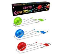 eMKay® Pack of 4 Light Up Gyro Kinetic Wheels | Magnetic Twirler Toys with Flashing Lights | Sensory Fidget Spinners for Kids | Rail Twister Spinners | Stocking Fillers & Party Bag Toys