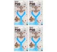 eMKay® Pack of 4 Stretchy Poo Slingshots | Sticky Catapult Toy with Sling & Poo Bullets | Funny Fidget Gag Toy for Kids & Adults | Joke Toys for Pranks & Parties