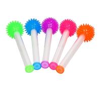 eMKay® Pack of 5 Flashing Bouncy Batons - Light-Up Spiky Ball Wand Toys - Random Colour Sensory Sticks for Kids with ADHD, Autism, Party or Disco Fun - Tap to Activate LED