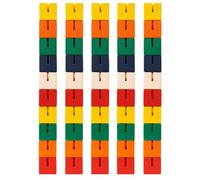 eMKay® Pack of 5 Wooden Twist and Lock Blocks | Fidget Toy for Kids & Adults | Sensory Stress Relief & Fine Motor Skill Development | Classic Retro Cube Puzzle Toy | Bright Coloured Wooden Cubes
