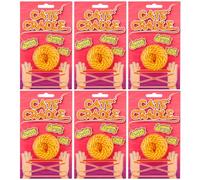 eMKay® Pack of 6 Cat’s Cradle String Game | Neon Orange & Yellow Finger Strings (1.6m Each) with Instructions | Retro Fidget Toy for Kids | Party Bag Gifts & Stocking Fillers