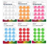 eMKay® Pack of 72 Ping Pong Table Tennis Balls (3-Star 40+ High-Performance ABS Material Training Balls) Ideal for Indoor and Outdoor Table Tennis - WHITE ORANGE PINK BLUE RED GREEN