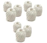 eMKay® Pack of 9 Cotton Ball 60M Per Roll (APPROX) - School Art & Craft, Kitchen Cooking String for Meat and Making Sausage - Soft Cotton Cord String for Handmade Wall Hanging DIY Craft