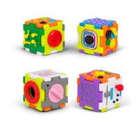 eMKay® Sensory square fidget cube ( One Random Supplied )| 6-sided activity toy | Spin twist click pop | Autism ADHD calming toy handheld fidget toy | Focus & fine motor skills | Age 3+