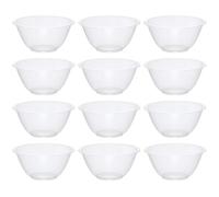 eMKay® Set of 12 Clear 18cm Plastic Mixing Bowls - 1.7L BPA-Free Food-Safe Nesting Bowls for Kitchen Prep, Baking & Serving - Microwave & Dishwasher Safe Lightweight Bowls