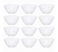 eMKay® Set of 12 Clear 20cm Plastic Mixing Bowls - 2.3L BPA-Free Food-Safe Nesting Bowls for Kitchen Prep, Baking & Serving - Microwave & Dishwasher Safe Lightweight Bowls