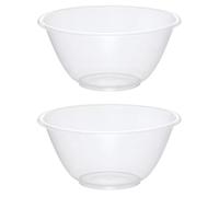 eMKay® Set of 2 Clear 18cm Plastic Mixing Bowls - 1.7L BPA-Free Food-Safe Nesting Bowls for Kitchen Prep, Baking & Serving - Microwave & Dishwasher Safe Lightweight Bowls