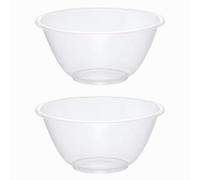eMKay® Set of 2 Clear Plastic Mixing Bowls - 20cm (2000ml)