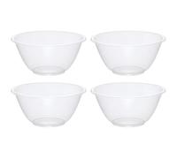 eMKay® Set of 4 Clear 18cm Plastic Mixing Bowls - 1.7L BPA-Free Food-Safe Nesting Bowls for Kitchen Prep, Baking & Serving - Microwave & Dishwasher Safe Lightweight Bowls