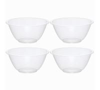 eMKay® Set of 4 Clear 30cm Plastic Mixing Bowls - 7.0L BPA-Free Food-Safe Nesting Bowls for Kitchen Prep, Baking & Serving - Microwave & Dishwasher Safe Lightweight Bowls
