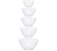 eMKay® Set of 5 Clear Plastic Mixing Bowls (15cm,18cm,20cm,25cm,30cm) BPA-Free, Lightweight Food Microwave Dishwasher Safe | Multipurpose Nesting Bowl Set for Kitchen Baking Salad Parties Outdoor Use
