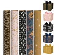 eMKay® Set of 5 Elegance Gift Wrap Rolls - 2.5m x 70cm | Premium Luxurious Wrapping Paper with Premium Prints | Glam Gift Wrap for Birthdays, Weddings, Craft, Scrapbooking and Christmas