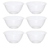 eMKay® Set of 6 Clear 15cm Mixing Bowls - 1L BPA-Free Plastic Prep Bowls for Kitchen, Baking, Salad & Snack Use - Stackable, Lightweight & Food-Safe - Microwave & Dishwasher Friendly