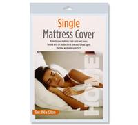 eMKay® Single Waterproof Mattress Protector Cover | 190 x 120cm Fitted Bed Sheet with Elastic Edges | Anti-Bacterial & Anti-Fungal Vinyl PVC Plastic Cover | Machine Washable