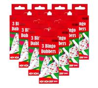 eMKay® TEN Pack of 3 - Bingo Dabbers (TOTAL - 30) Non-Drip Dot Markers for Bingo Nights | Red, Blue & Green Dabber Pens for Bingo Books, Cards & Tickets | Great for Family Games, Parties & Nan Gifts