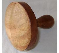 eMKay® Wooden Chapati Press Roti Fluffer Indian Datta Press Paratha Easy Grip Handle Solid Wood Dark Brown Wooden Potatoes Pav Bhaji Masher