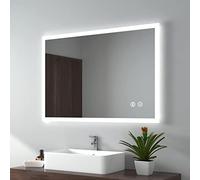 EMKE 1000 X 700 mm Illuminated Backlit Led Bathroom Mirror with Bluetooth, Wall Mounted Multifunction Bathroom Vanity Mirror with Shaver Socket and Demister Pad, Energy-Saving Illuminated Smart Mirror