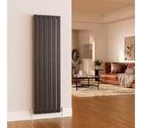 EMKE 1600 x 450 mm Radiator Cover Anthracite Vertical Radiator Tall Radiator Wall Mounted Modern Double Flat Panel Radiators Central Heating Radiator Bathroom Radiators for Bedroom Sitting Room