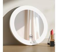 EMKE 5X LED Shower Magnifying Mirror with Suction Cup, 167 × 167mm