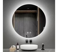 EMKE 60cm Bluetooth Round LED Bathroom Mirror, Touch Switch & Demister
