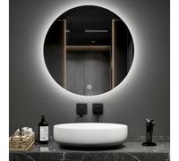 EMKE 60cm Round Bathroom Mirror with LED Lights, Touch Switch, Dimmable