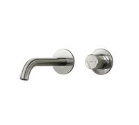 EMKE Anthracite Recessed Basin Mixer Tap - 2 Hole Mixer Tap with Aerator, Single Lever Mixer, Modern Bathroom Faucet, Water Saving, Easy Installation (281 x 140 x 65 mm)