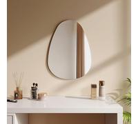 EMKE Asymmetrical Decorative Wall Mirror 60 x 45 cm Bathroom Mirror Irregular with Four Hanging Holes HD Glass Wall Mirror for Bathroom, Bedroom, Hallway, Washbasin