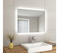 Emke Bathroom Bluetooth Mirrors With Shaver Socket, Led Mirrors With Extra Fuse, Dimmable & Demister, 600X800mm