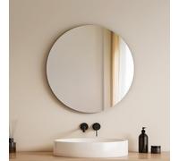 EMKE Bathroom Mirror 50 cm, Frameless Round Mirror Wall Mounted, Slim HD Round Mirror for Walls, Bedroom, Hallways Decor, Dressing Table, Home Decor