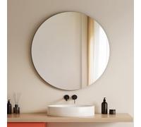 EMKE Bathroom Mirror 70 cm, Frameless Round Mirror Wall Mounted, Slim HD Round Mirror for Walls, Bedroom, Hallways Decor, Dressing Table, Home Decor