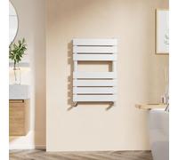 EMKE Bathroom Towel Radiator 650 x 450 mm, Bathroom Radiator Flat Panel Towel Rail Radiator, Bathroom Ladder Radiator - White