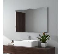 EMKE Bathroom Wall Mirror 90 x 60 cm, Wall Mounted Frameless Rectangle Mirror with Polished Edge Design, Portrait or Landscape - Fit for Bathroom, Bedroom, Dressing Room & Living Room