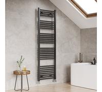 Emke Central Heating Towel Rails Heated Towel Rail Bathroom Radiator Warmer 1600X500mm, Black