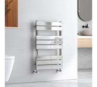 Emke Chrome Flat Panel Heated Towel Rail Bathroom Ladder Radiator Warmer Central Heating Towel Rails 800 X 500 mm